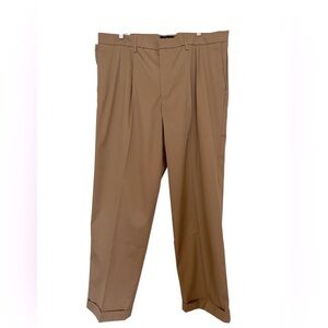 DOCKERS Signature Men’s Tan Pleated Cuffed Khakis Size 38/32 **NEW**